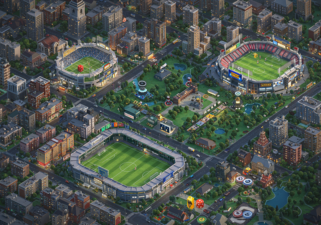 Tablero de Soccer City preparado para jugar